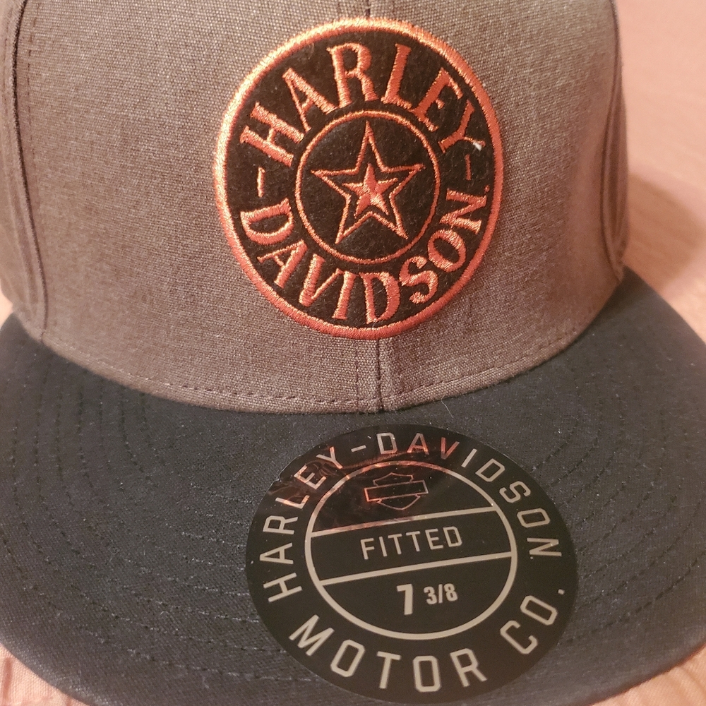 Harley-Davidson Gray and Brown Logo Hats